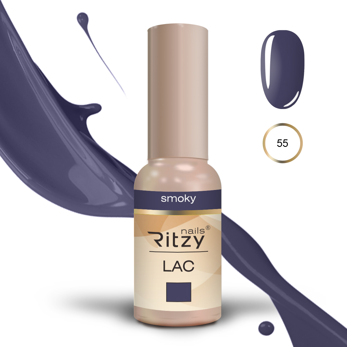 Ritzy Lac 55 Smoky гель лак 9 мл